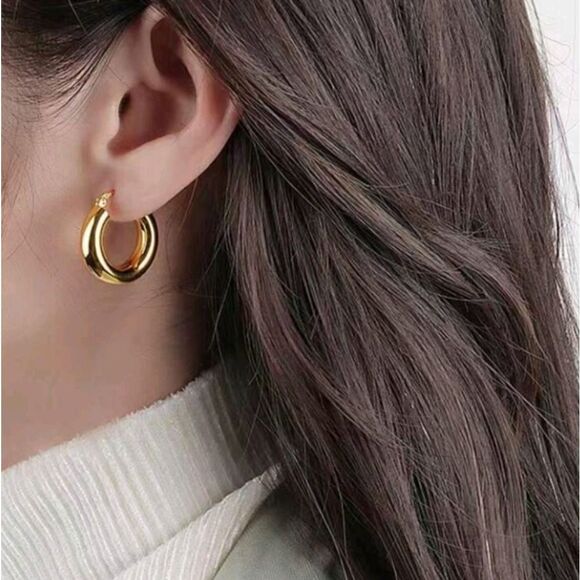 3 for $26 Gold Hoop Earrings ✨ - Picture 3 of 4